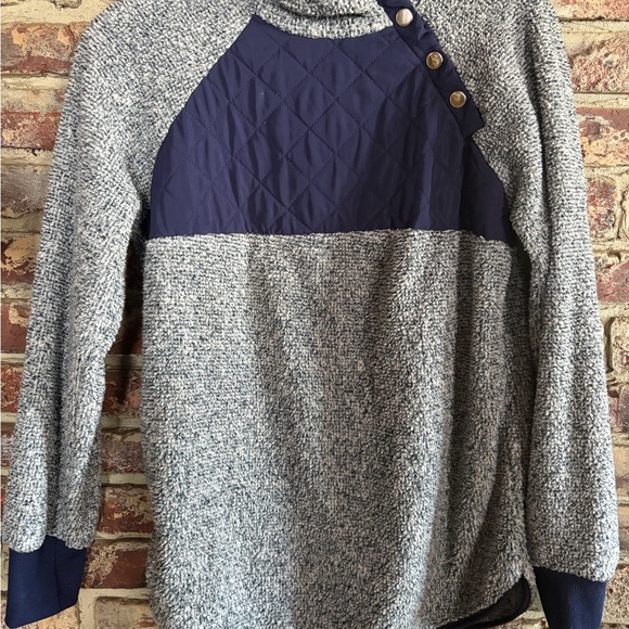 Other - 💙✨ Cozy Quilted Snap Pullover — Sherpa Fleece Mock Neck ✨💙